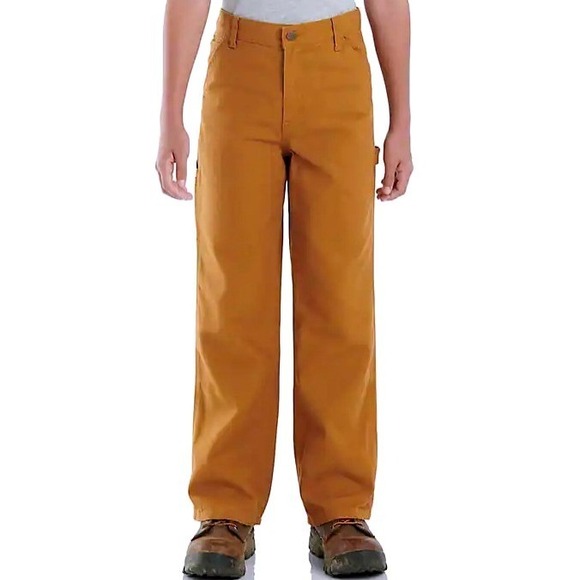 Carhartt Other - NWT Carhartt Boys' Loose Fit Flannel-Lined Utility Work Pants Dark Mustard SZ 16